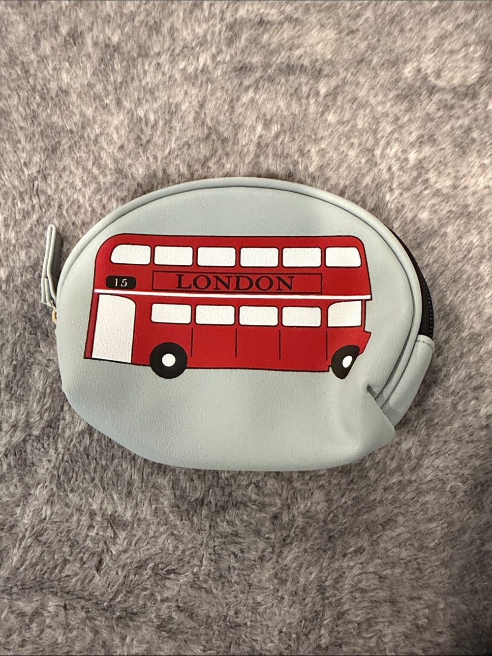 London Cosmetic Pouch - Light Blue and Red